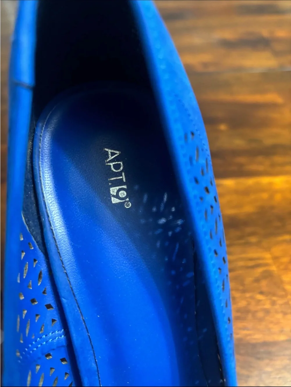 Apt. 9 Royal Blue Perforated Peep-Toe Heels